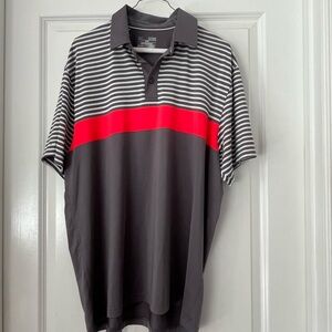 Under Armour Men's Polo Shirt - Red and Gray Stripes